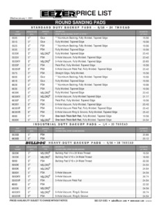 EEZER Price List – 2023 EEZER Price List – 2023